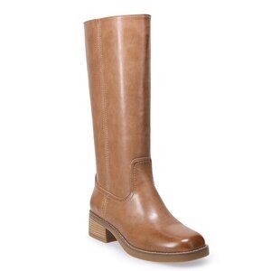 SONOMA GOODS FOR LIFE Brown Square Toe Faux-Leather Women's Mid Boots NWB Size 9